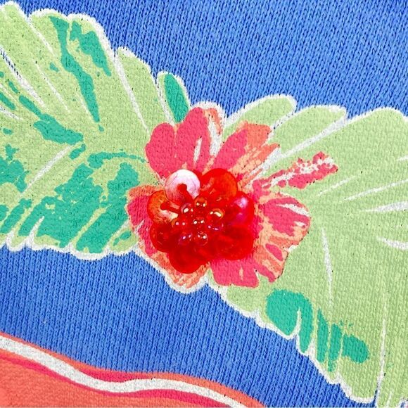 Crown & Ivy Elephant Raw Edge Tunic Shirt Periwinkle Blue Medium - Picture 9 of 15